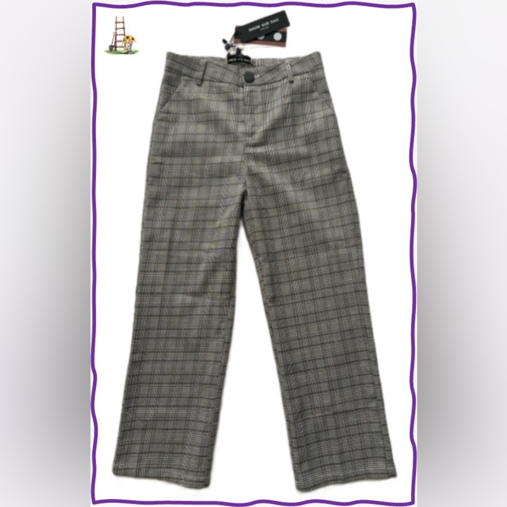 NWT-Snow Xue Gao Wool Brown/Gray Plaid Crop Women’s Pants